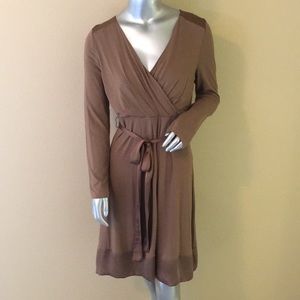 Sundance Long Sleeve Fuax Wrap Dress
